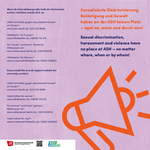Flyer zum Schutzkonzept gegen sexualisierte Diskriminierung und Gewalt (de/eng)