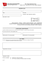 M.A. Thesis Application Form