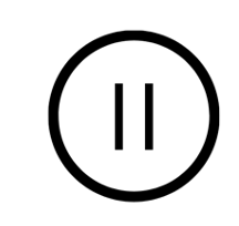 Kreis mit zwei parallelen Strichen - Zeichen für Pause