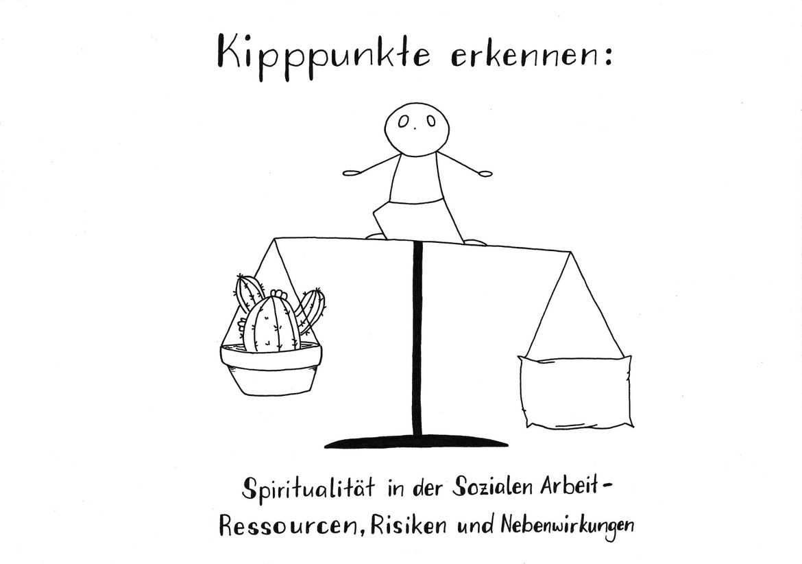 Flyer Comic Fachtagung Wippe Ausgleichen Balancieren