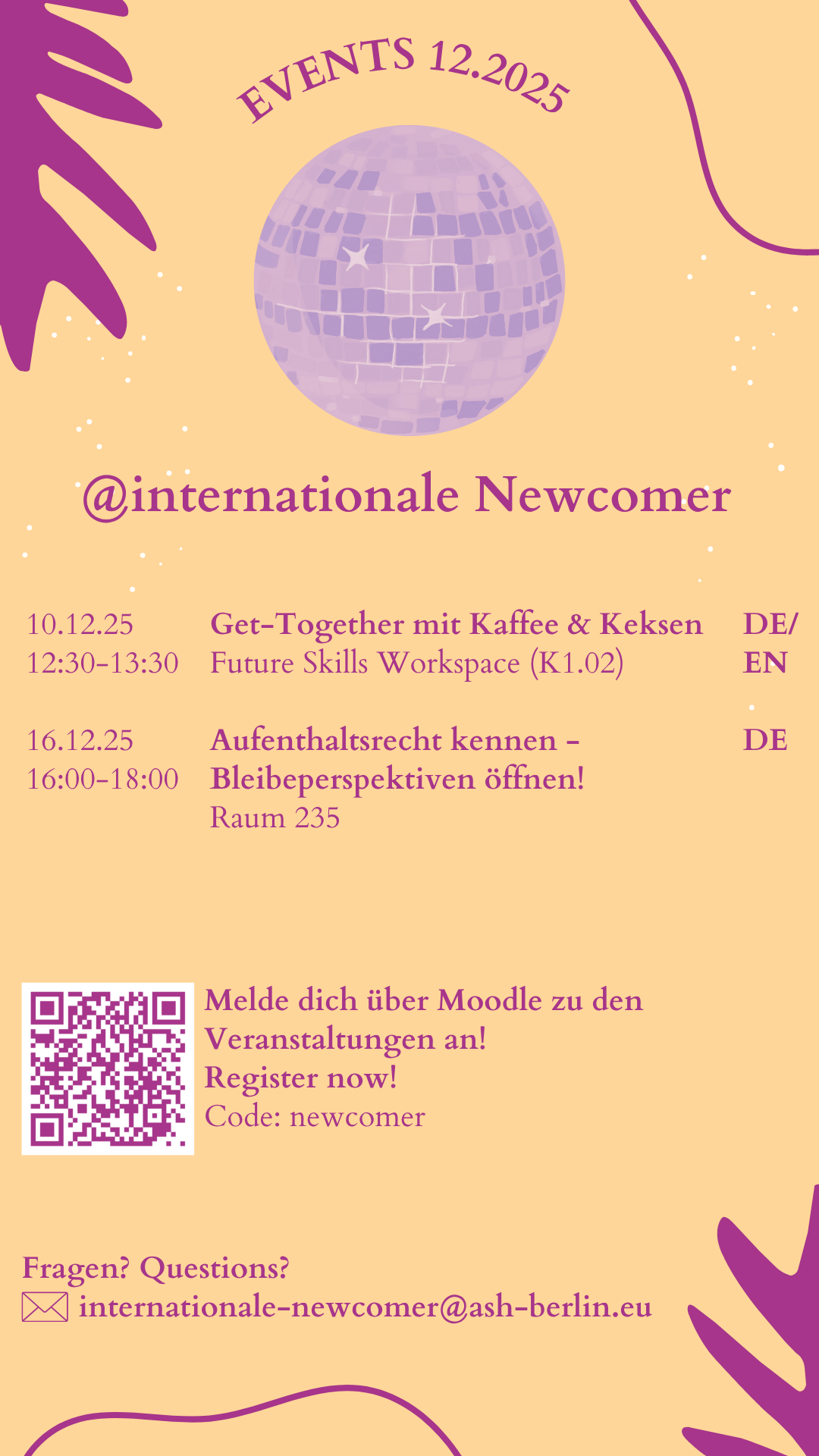 events for international newcomers in December