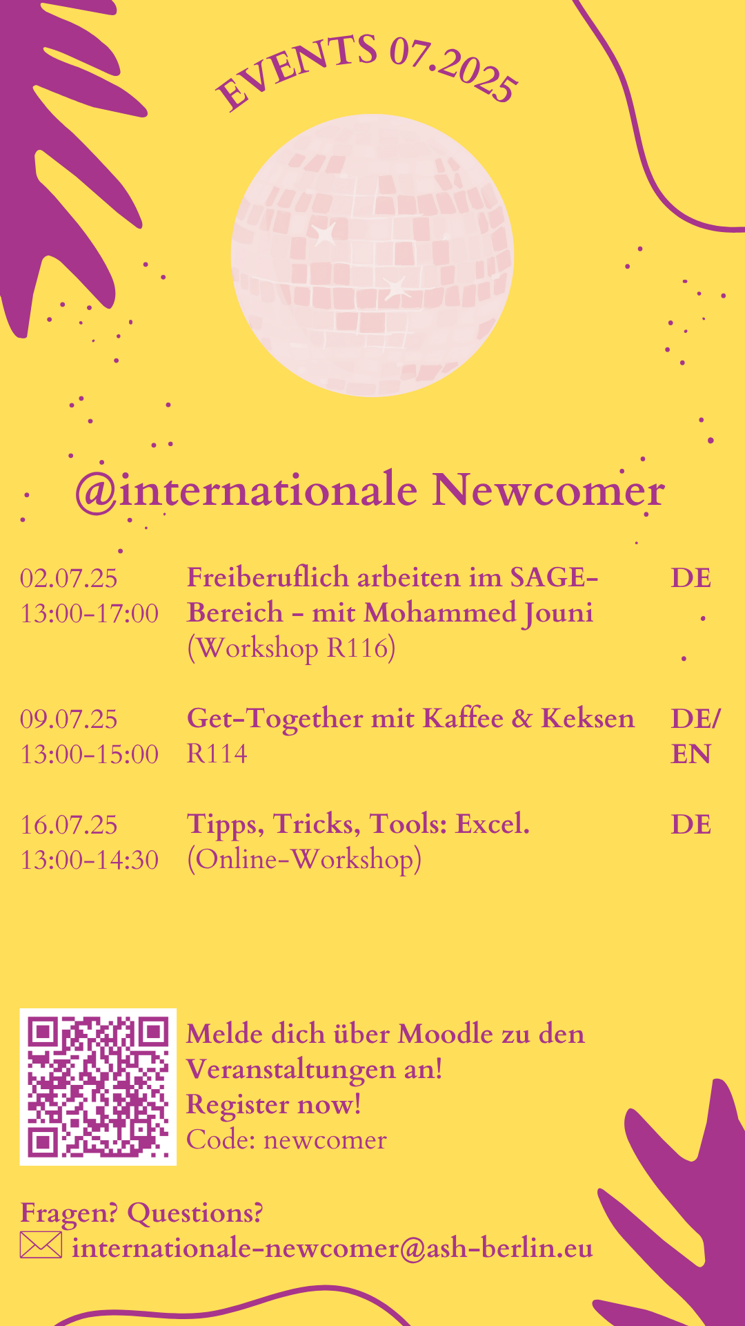 Events for International Newcomers in July