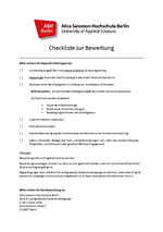 Checkliste zur Bewerbung
