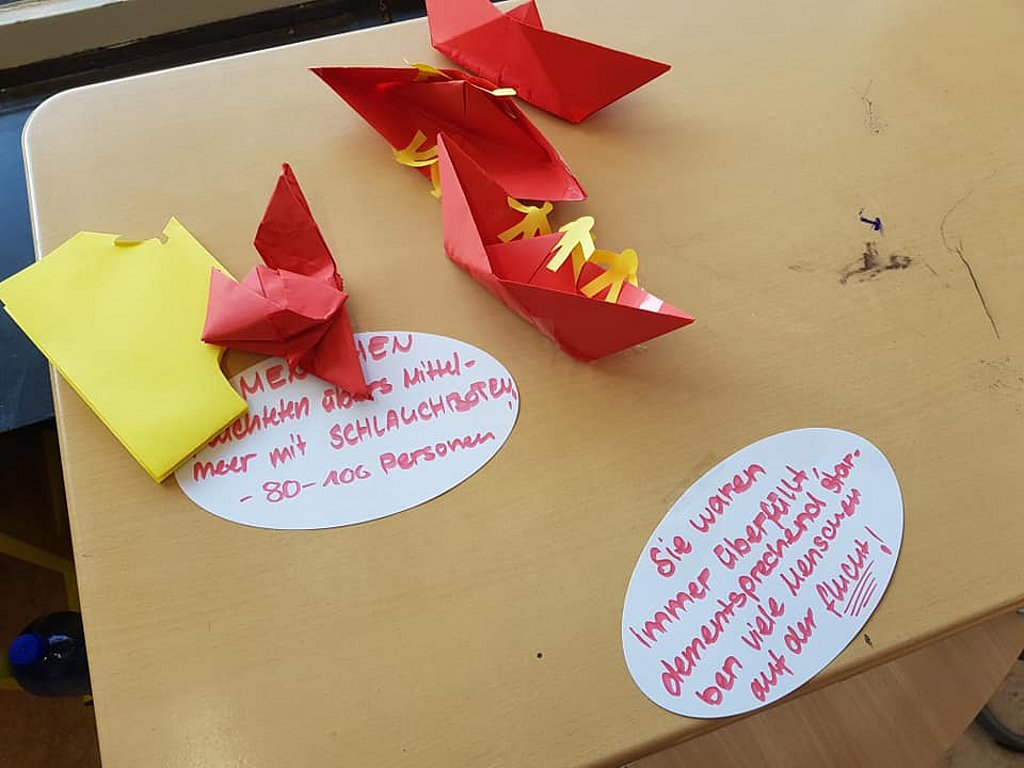 Aus einem Workshop mit Jugendlichen im Rahmen des Projekts Afrika Flucht-U-Aktion #2, gefördert aus dem  Aktionsfonds Kulturelle Jugendbildung von Jugend.Sprungbrett.Kultur