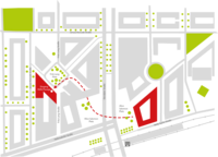 Karte mit Wegbeschreibung von ASH zum Fritz Lang Platz