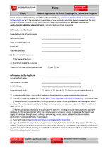 Student Application Form for Room Bookings for Events and Projects
