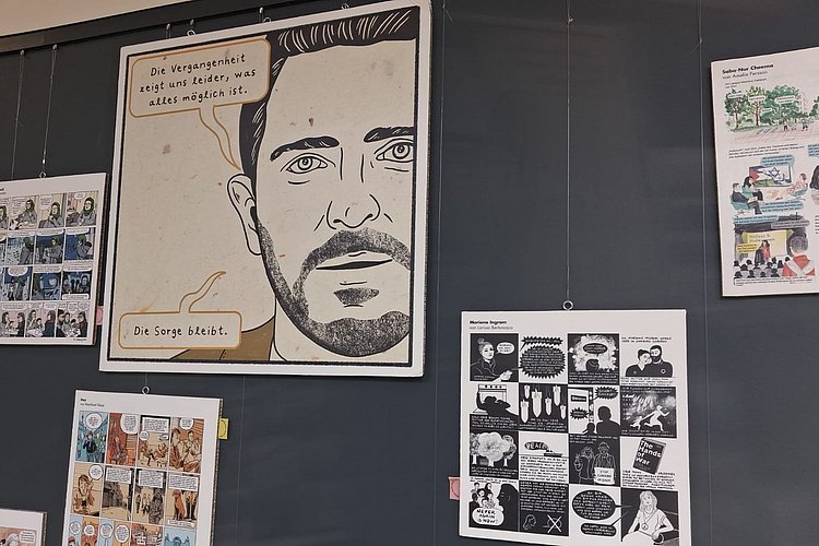 Foto von der Ausstellung im Neubau der ASH Berlin