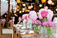 Festively laid table