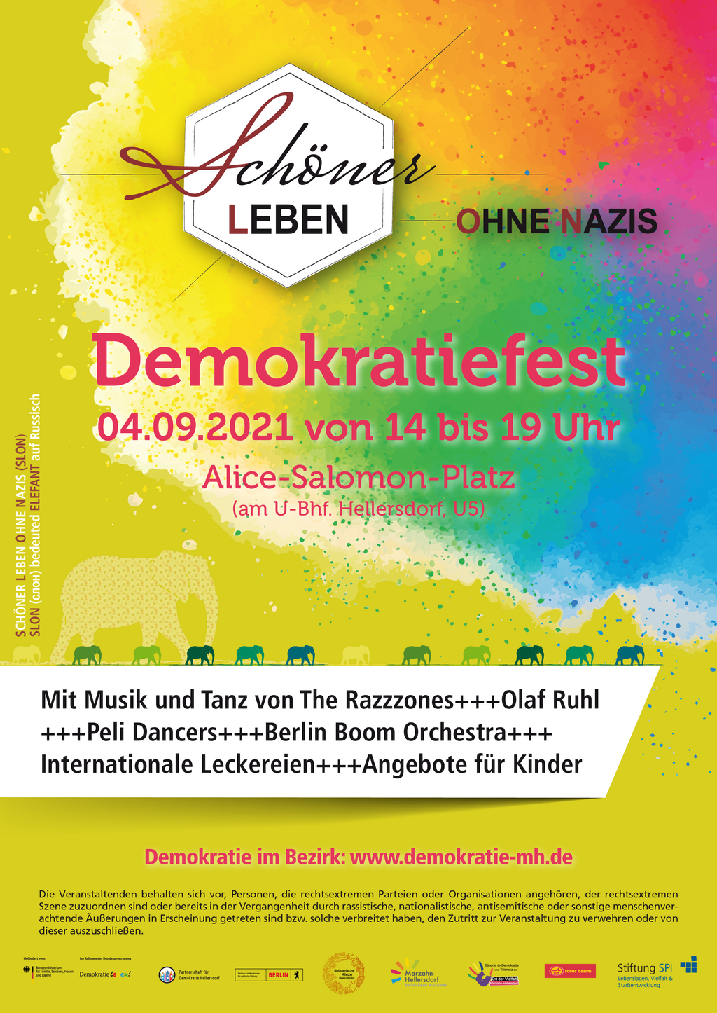 Plakat für Veranstaltung Schöner Leben ohne Nazis daran nimmt die ASH Berlin teil