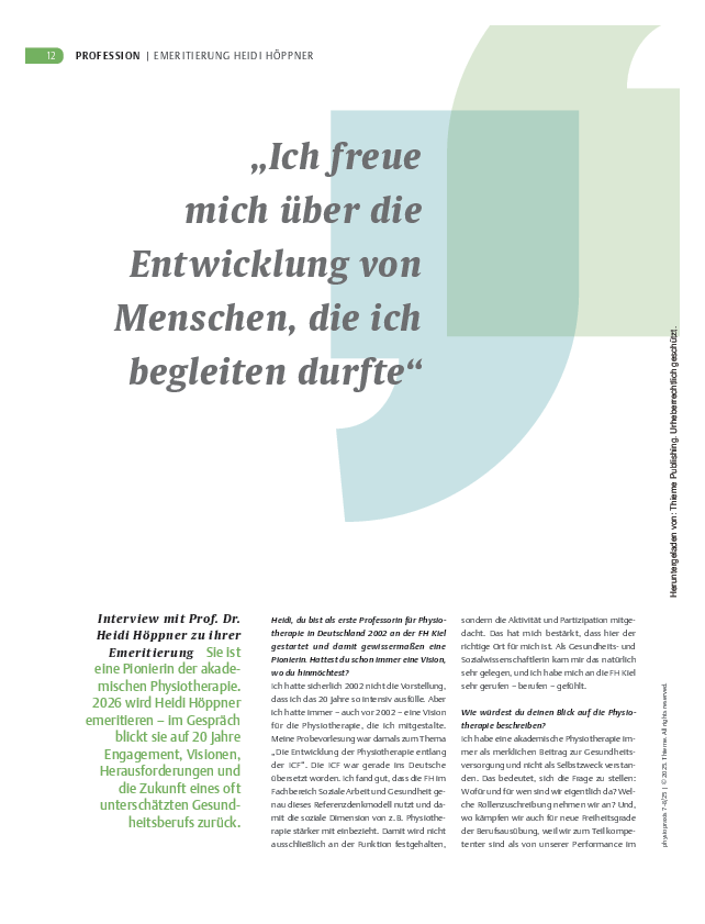 Interview mit Prof. Dr. Heidi Höppner zu ihrer Emeritierung