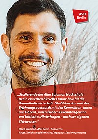 Weisshoff Profilbild des ASH Absolventen Herr Weisshoff der den Bachelor Management und Versorgung im Gesundheitswesen studierte