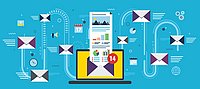 Grafik mit Laptop und Brief