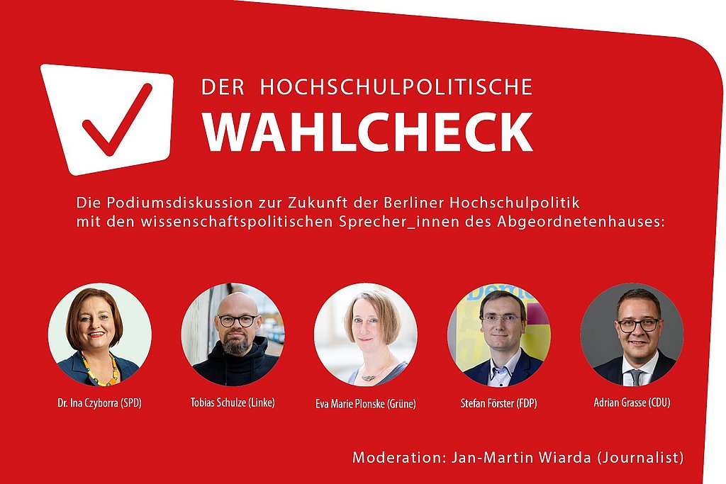 Profilbilder der fünf Teilehmer:innen aus dem Berl. Abgeordnetenhaus