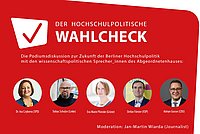 Profilbilder der fünf Teilehmer:innen aus dem Berl. Abgeordnetenhaus