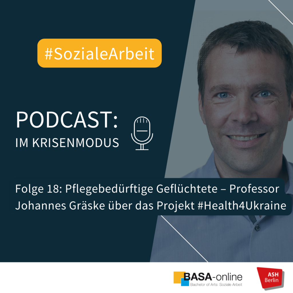Foto von Prof Gräske mit Schrift Podcast im Krisenmodus 