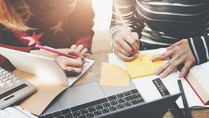 student brainstorming