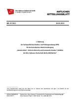 Studien- und Prüfungsordnung MA Soziale Arbeit - KriDiCo (SPO)
