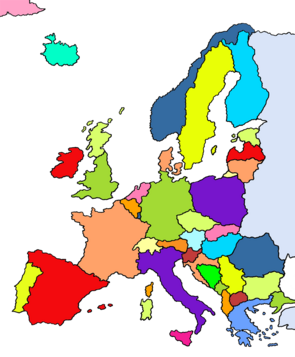 Zeichnung: Europakarte