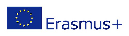 Erasmus+ Logo und EU Flagge