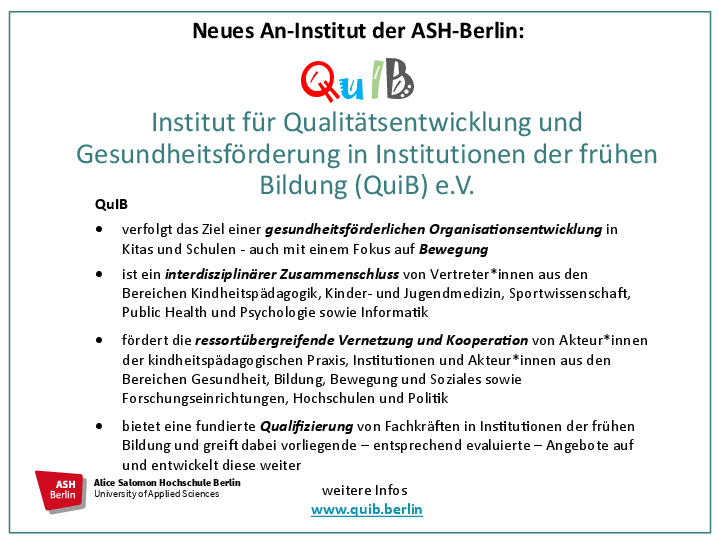 Neues An-Institut der ASH-Berlin: QuIB https://www.quib.berlin/