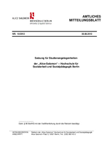 Satzung Studienangelegenheiten der ASH Berlin
