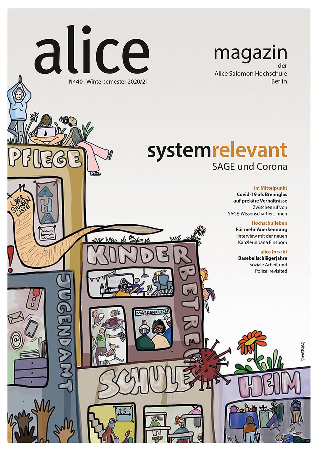 Auf dem Bild ist das Cover des neuen alice-Magazins, Ausgabe 40, zu sehen.