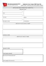 M.A. Thesis Application Form: Change of MA Thesis Title