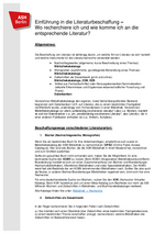 Informationsblatt Literaturbeschaffung Informationsblatt Literaturbeschaffung
