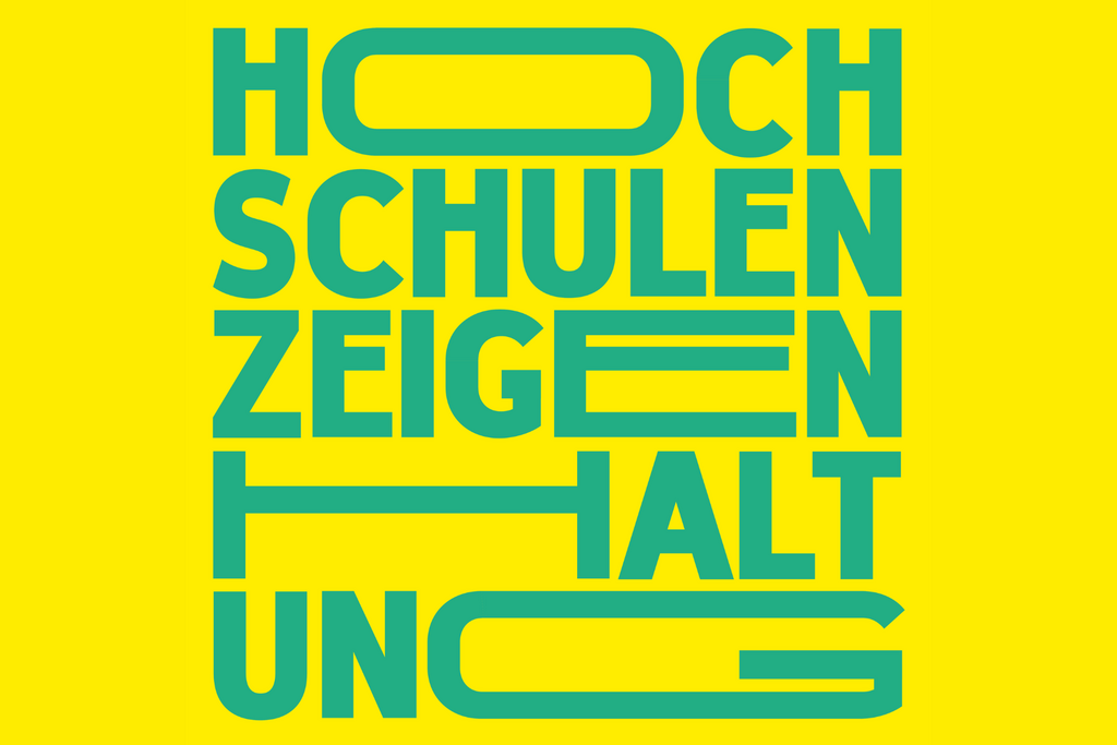 Stilisierter Text: Hochschulen zeigen Haltung