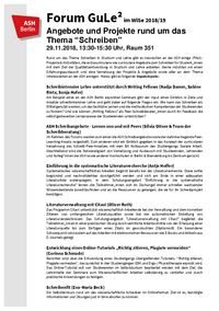Programm des Forums "Gute Lehre" WiSe 2018/19