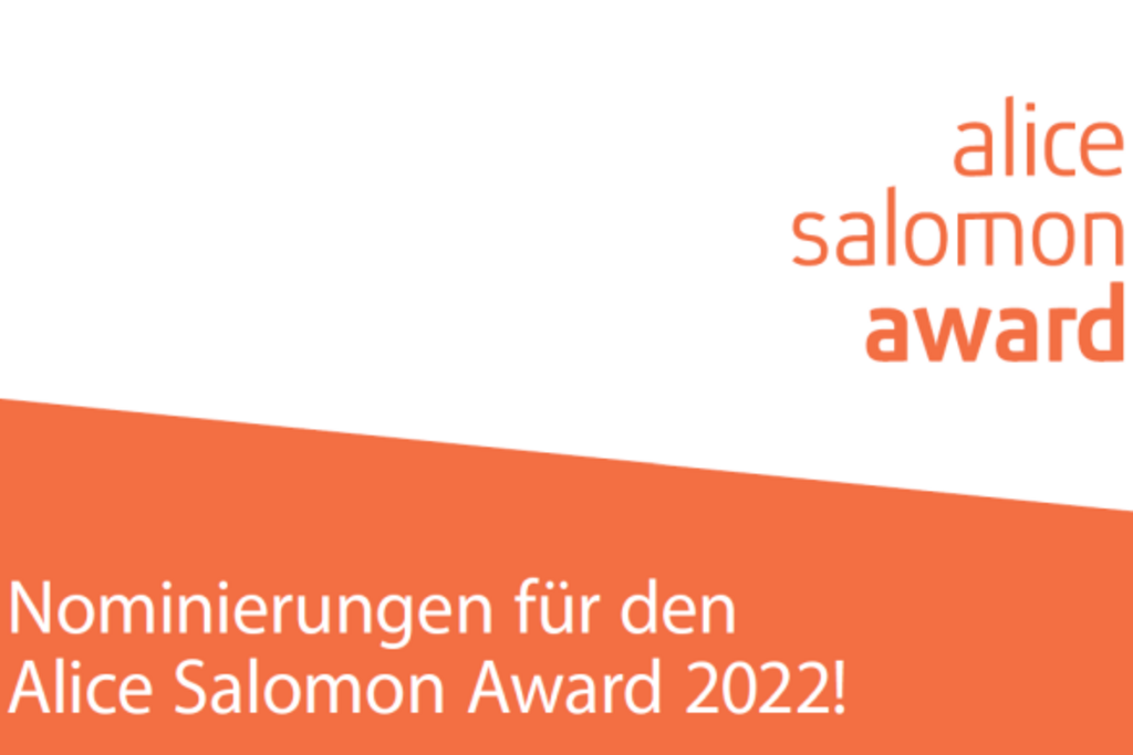 Ausschreibung für Nominierung bezüglich Alice Salomon Award 2022