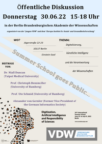 schlicht gestaltetes Plakat zu der Veranstaltung, welches die in der Veranstaltungsbeschreibung aufgerührten Inhalte auflistet.