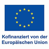 Europaflagge, Kofinanziert von der Europäischen Union