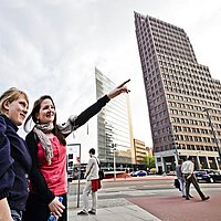 Studierende am Potsdamer Platz