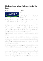 Stiftung Barka, Posen