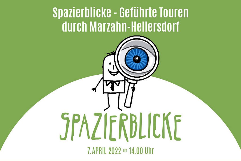 Illustration der Spazierblicke, kleiner Avatar mit Lupe
