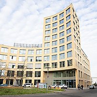 Foto von der Fassade des Neubaugebäudes der ASH Berlin