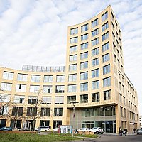 Foto von der Fassade des Neubaugebäudes der ASH Berlin