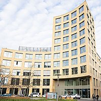 Foto von der Fassade des Neubaugebäudes der ASH Berlin