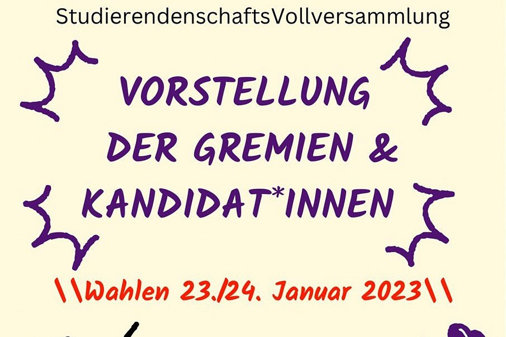 Einladung zur Studentischen Vollversammlung