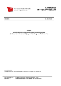 Satzung Forschungsförderung Satzung Forschungsförderung