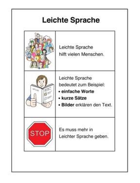 Zeichnung: Handblatt "Leichte Sprache"
