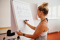 Bild: Frau am FlipChart