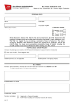 M.A. Thesis Application Form