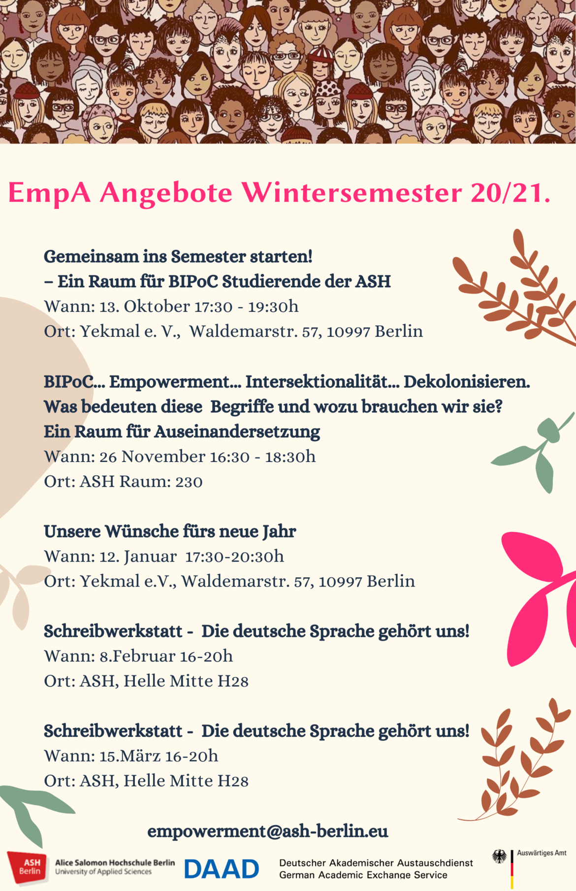 EmpA Angebote Wintersemester 20/21