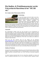 SICAR cat. in Barcelona & Studium an der Universitat de Barcelona 