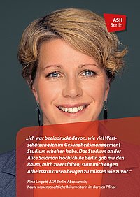 Lingott Profilbild der ASH Absolventin Frau Lingott die im Bachelor Management und Versorgung im Gesundheitswesen studierte