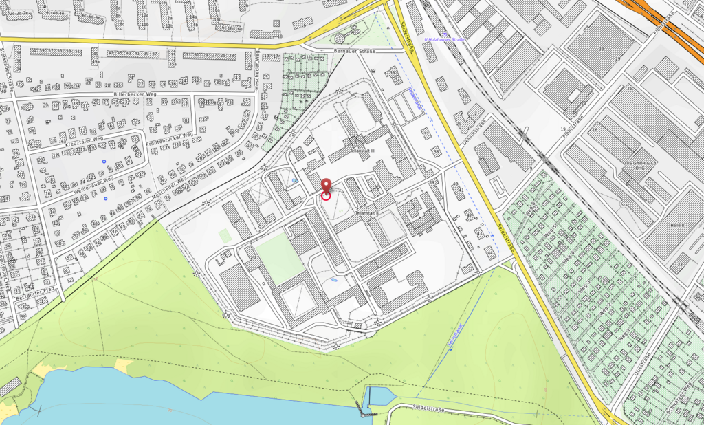 OpenStreetMap-Karte der JVA Tegel und Umgebung