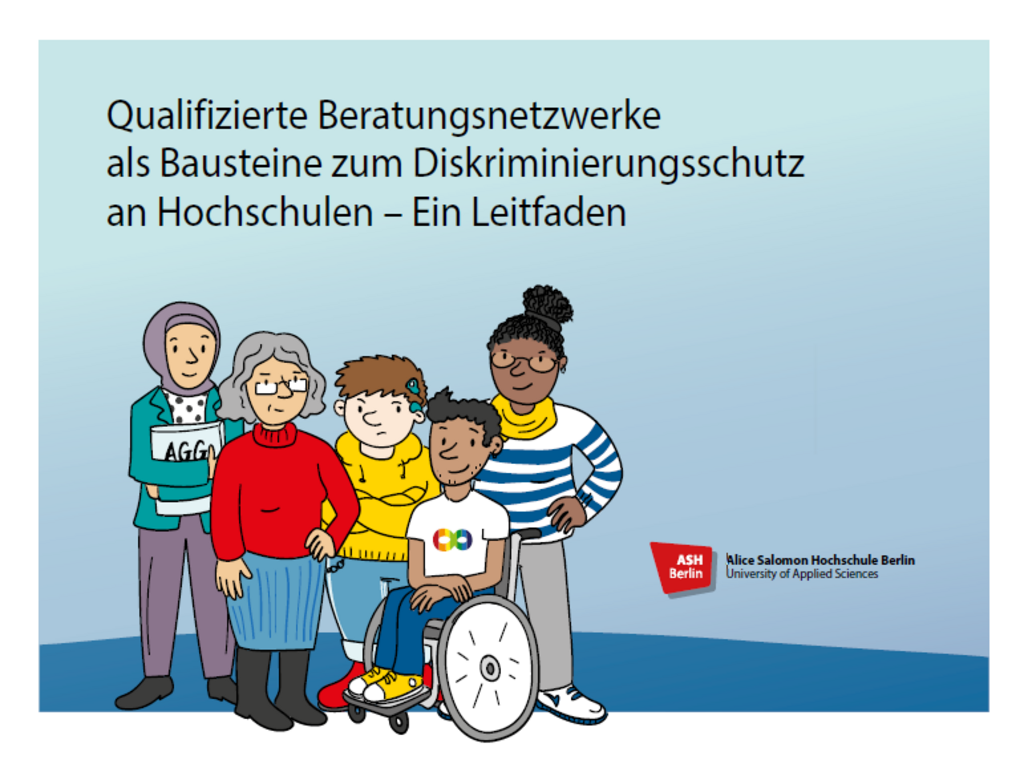 Cover der Broschüre zum Thema Diskriminierungsschutz an Hochschulen 