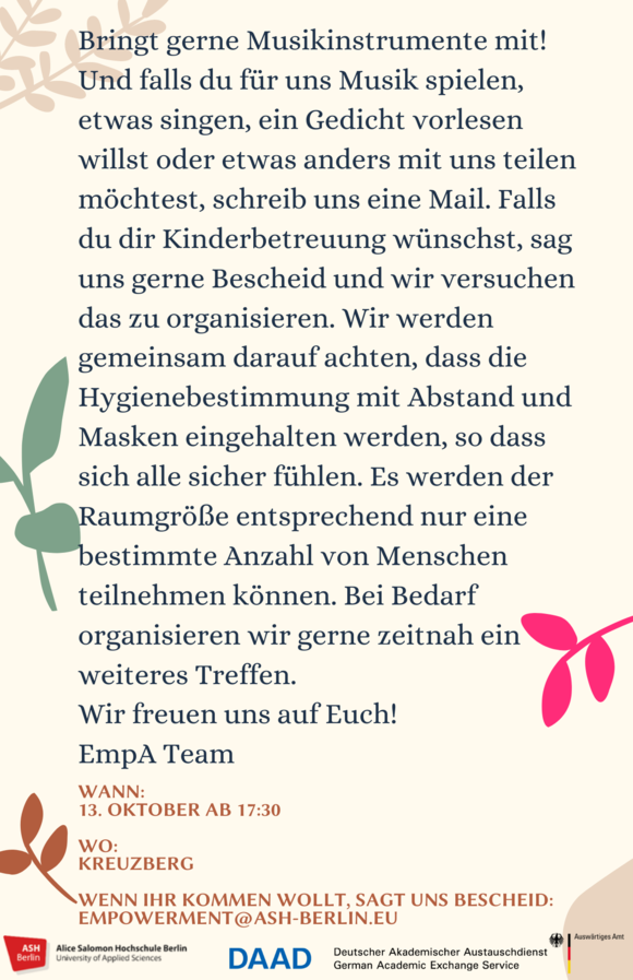 Ein gemütlicher Abend für BIPoC Studierende der ASH